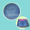 girls blue washed jeans shorts